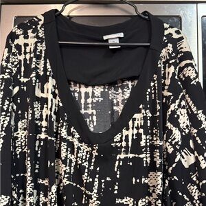 5x “QR Code” Black and Cream Patterned Dress